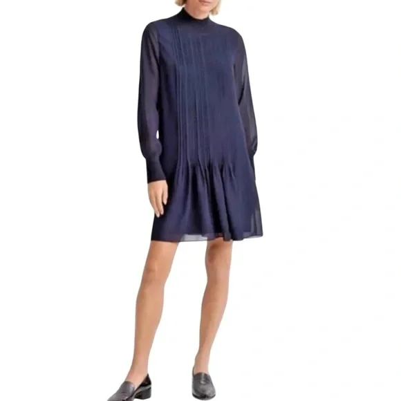 Club Monaco navy chiffon dress - Picture 1 of 1